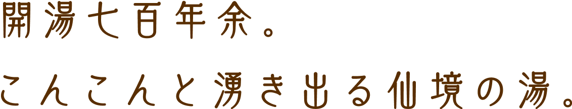 開湯七百年余こんこんと湧き出る仙境の湯